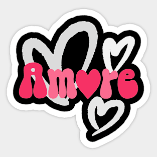 Amore -Valentine's Day retro T-Shirt Sticker